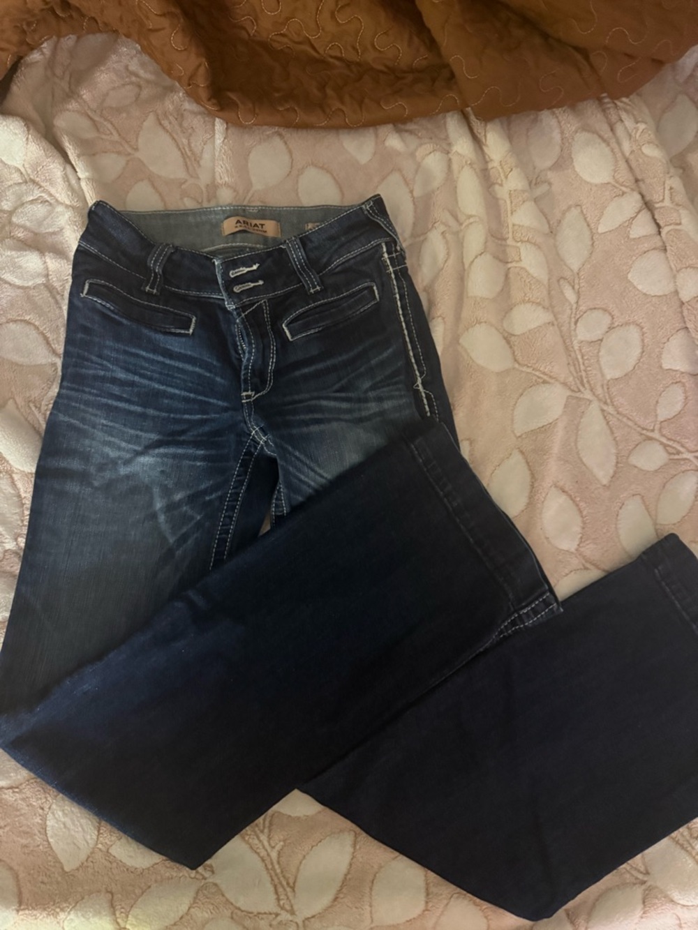 Ariat Dark Blue Boot Cut Jeans with Contrast Stitching